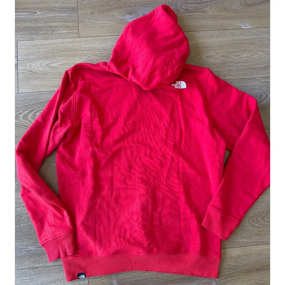 The North Face Box Logo Hoodie Red Men's XL‎ Pullover Sweatshirt NWT
